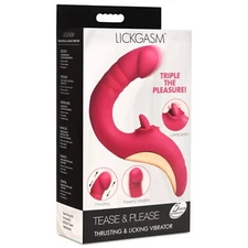 Lickgasm Tease & Please Thrusting & Licking Vibrator - Fuchsia