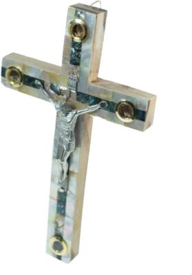 Croix Communion Lot 3 Croix Bois Sculptées - Décoration Murale Religieuse 20x30cm Brun Croix Sculptée Salon église