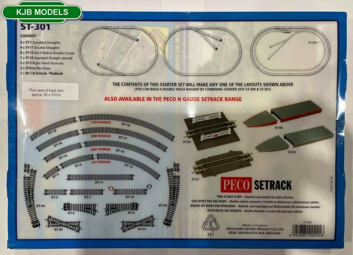 PECO ST-10 Standard Straight Track (N Gauge) - Pre-Wired SETRACK - Brand New In Box (BNIB)