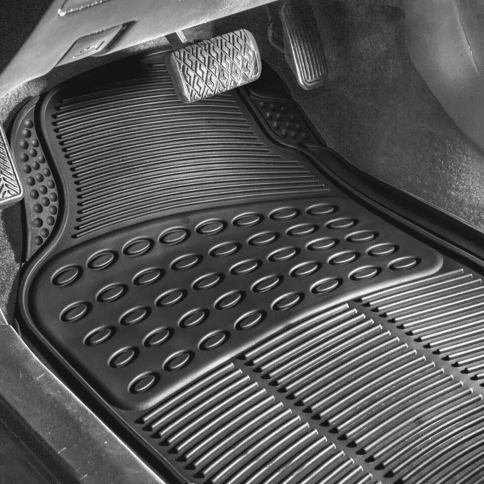 Universal 4-Piece Car Floor Mats For Nissan – XPE/EVA + PU Leather, Black, Anti-Slip, Waterproof