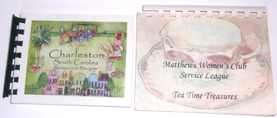 Lot 2 Taste of Charleston SC Restaurant Recipes & Matthews NC Tea Time Treasures