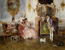 European classical painting funny dog Giclee Art Printed on canvas L1684