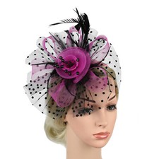 Vintage Bridal Hair Accessories Feather Headdress Pearl Flower Mesh Headband