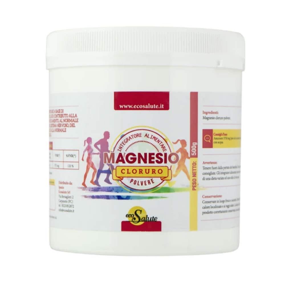 Ecosalute Magnesio Cloruro Polvere Integratore Puro, 500g