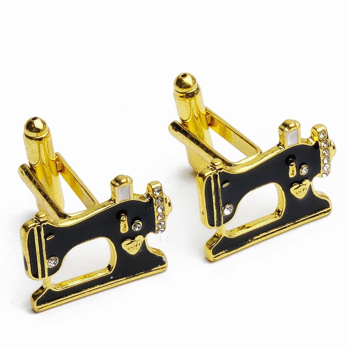 Gemelos - Máquina de coser de oro con negro