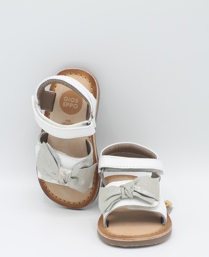 GIOSEPPO 43662 Sandali bambina in pelle bianco con grosso fiocco grigio  chiaro | eBay