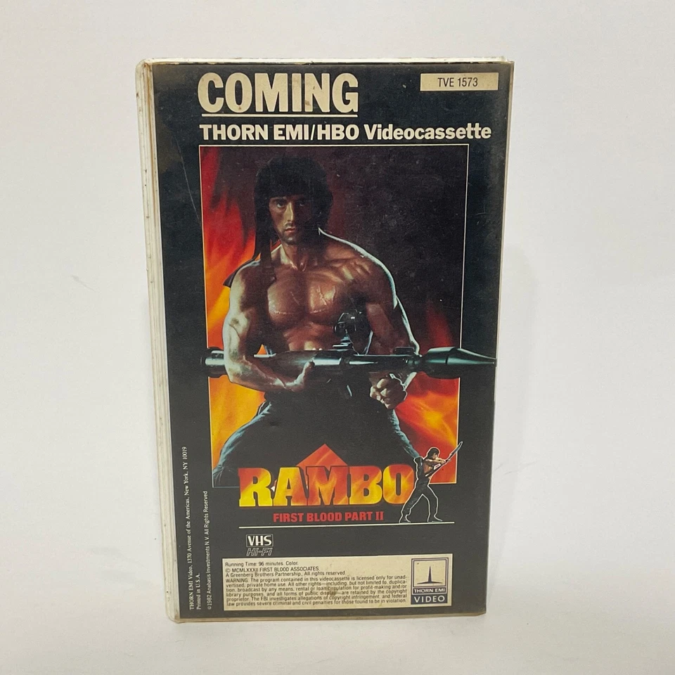First Blood (VHS) Thorn EMI 1982 Rambo Sylvester Stallone Clamshell - Image 2 of 4