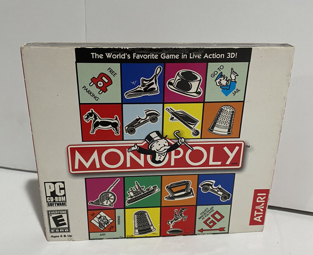 Monopoly PC Game (Atari, 2004) Computer Game Disc W/ Manual and Case