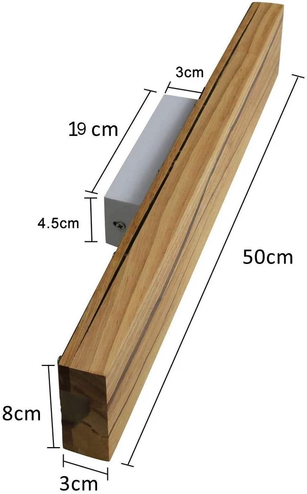 LED Wandleuchte Holz Wandlampe Vintage Holzoptik Innenbeleuchtung Warmweiß Retro - Bild 3 von 4