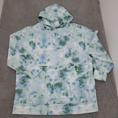 Zara Womens Sweater XS Hoodie Long Sleeve Multicolor Dreamy Green