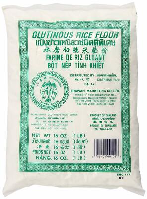 3 GLUTINOUS RICE FLOUR 3 x 1lb  ERAWAN Thailand- Brand New, Free Shipping
