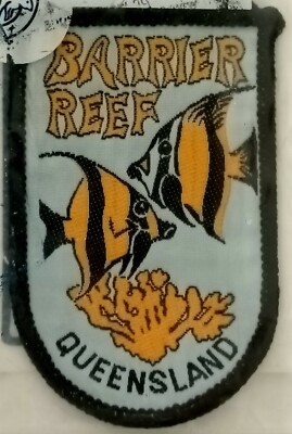 Great Barrier Reef Angelfish Queensland Australia Woven Cloth Patch / Badge