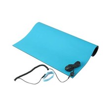 ESD Mat Kit with Wrist Strap and Grounding Cord 2ft x 4ft, Blue 2ft x 4ft