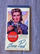 1940s advertisement Coca-Cola Bridge Score Card Pad unused Women's Volunteer 5B