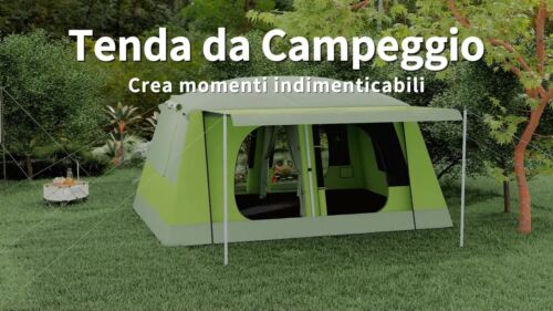 Outsunny Tenda Campeggio 8 Posti con Veranda e 2 Camere Separate 405×305×225cm - Video 1 von 1