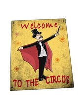 Circus Vinatge Style Metal Sign Kitchen  Vintage Fairground circus clown welcome