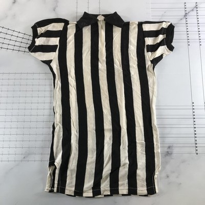 Empire Vintage Poloshirt Herren M Schwarz Weiß Gestreift Referee Jersey