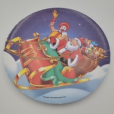 McDonalds Christmas Collector Plate Ronald & Santa Sleigh 1997, Pre-owned