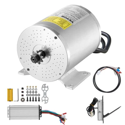 VEVOR Bürstenloser Gleichstrommotor 48V 1800W mit Controller Fußpedal-Gaspedal