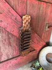 Vintage Wooden Wall-Mounted Tie/Scarf Rack With Handcrafted Scalloped Edges