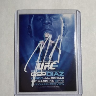Nick Diaz vs George st Pierre poster card - Nick Diaz autographed