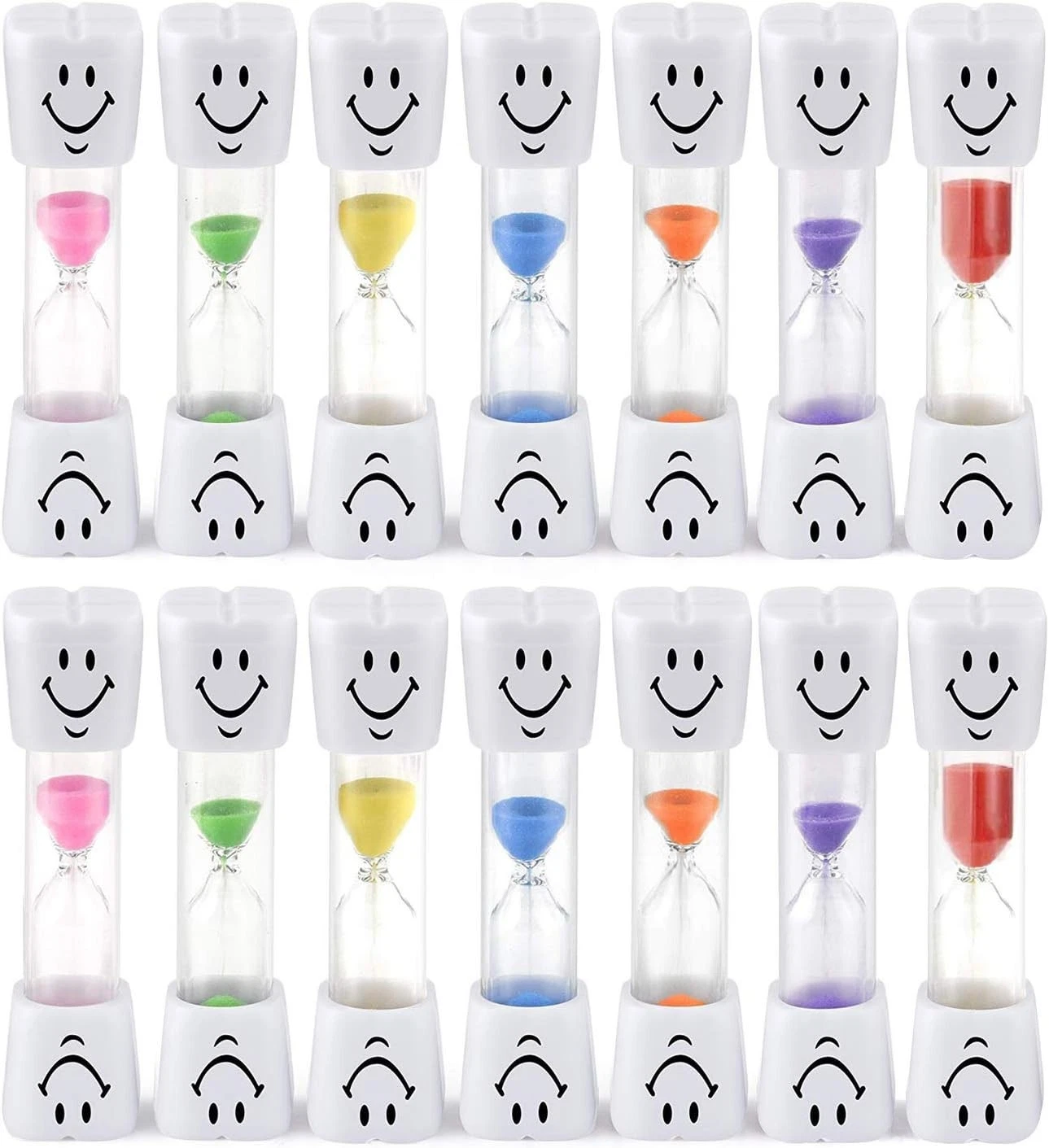 HOSTK 14pcs 2 min Tooth Brushing Sand Timer Hourglass Sandglass Toothbrush Clock