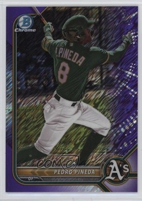 2022 Bowman Chrome Prospects Purple Shimmer Refractor 99/250 Pedro Pineda 0kz8