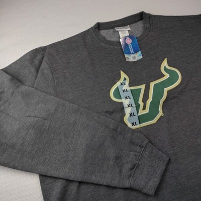 USF South Florida Bulls Sweatshirt Mens XL Dark Gray Patch Logo Majestic NWT