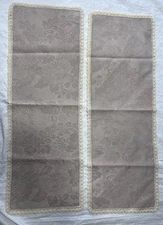 Crocheted Edge Coffee table runner 8.5X23.5 Hand Made See Pic