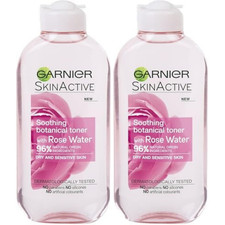 Garnier Rose Toner 200ml Pack of 2 for Sensitive Skin with Natural Rose Water