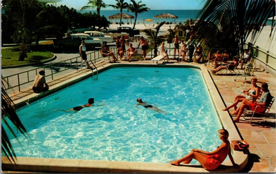 #ad Gulf Beach Hotel On Lido Beach Sarasota Florida Fl. Postcard c1950s $2.98