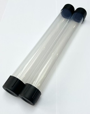2 Stück transparente 40 mm Schwimmerrohre Länge 12 Zoll (30 cm) & schwarze Endkappen