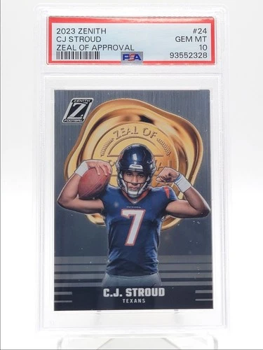 C.J. STROUD 2023 ZENITH ZEAL OF APPROVAL FOOTBALL TEXANS PSA 10 Q4320