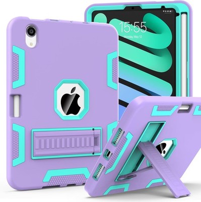 Case for iPad mini 7/6 2024/2021, Heavy Duty Shockproof with Pencil Holder