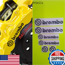 R G Brembo Decal Combo 6 4 Piston Brake Caliper Stickers Black Hi-Temp