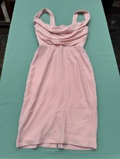 House of CB Pink Cowl Neck Midi Dress Blush Draped Size M
