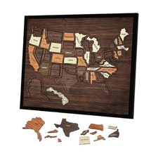 USA Travel Map, 12x10inch Wooden USA Map Puzzle Perfect For Couples And Families