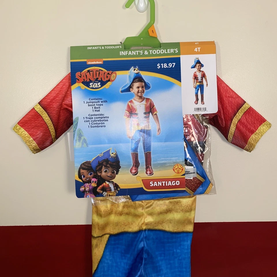 Пират САНТЬЯГО моря ребенка ясельного возраста костюм платье вверх 4T рубины новый 3шт - Изображение 3 из 4