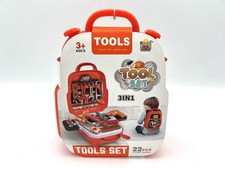 Kids Toy Tool Set Backpack 22 Piece Pretend Play Tools 3 in 1 Case New