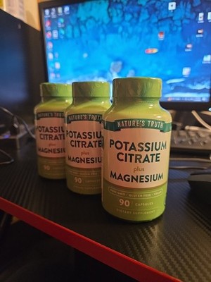 3 Nature s Truth Potassium Citrate Plus Magnesium 90 Capsules Exp 02/2027