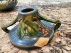 Vintage Roseville Bushberry Candlestick and Sugar Bowl. Both As Is — photo 5
