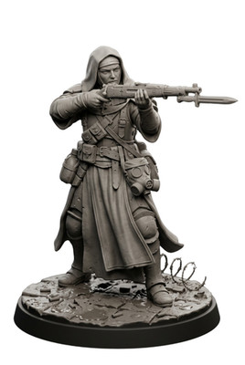 Trench Crusade NUN Resin Mini D&D 3D Printed Fantasy TTRPG Miniature 35mm