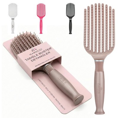 Premium Tangle Buster Brush   Soft Nylon Travel-Friendly Bristles   Long Dura...