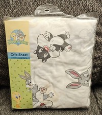 Vintage Crib Sheet Baby Looney Tunes Bugs Bunny Tweety Bird Sylvester New
