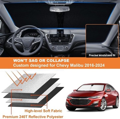 For Chevy Malibu 2016-2024 Car Windshield Sun Shade UV Rays Block Shield Cover