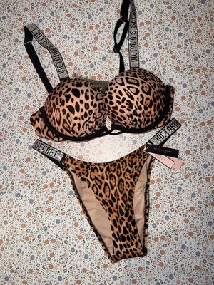 Victoria Secret Bombshell Bikini Leopard Gr. S Top Zustand neu 