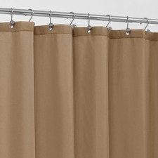 Waterproof Fabric Shower Curtain Liner Coffee Brown 72x72 with Magnets Washable