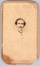 Antique CDV Circa 1860s Vaughan Handsome Man with Mustache NY
