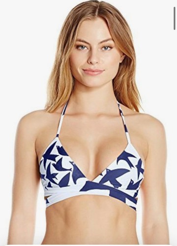 NWT $240 Sz XS Mara Hoffman BIRD Wrap Top & Hipster Bottom Navy / White - Picture 2 of 6