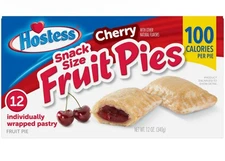 🟡 New Hostess Fruit Pies CHERRY Snack Size Wrapped Soft Baked Pastries 12oz